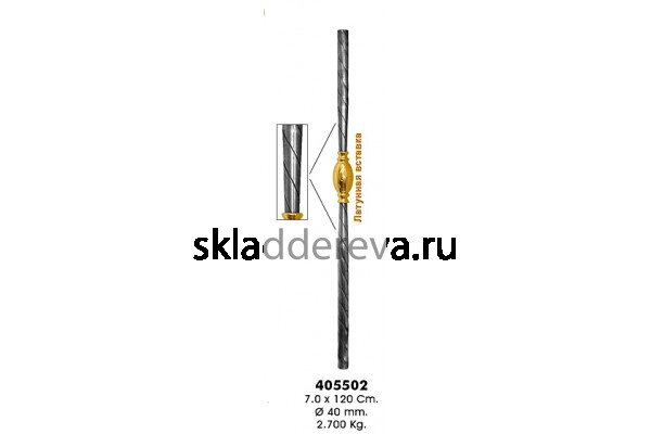 Столб начальный ручной ковки - 405502 (D=40 мм)